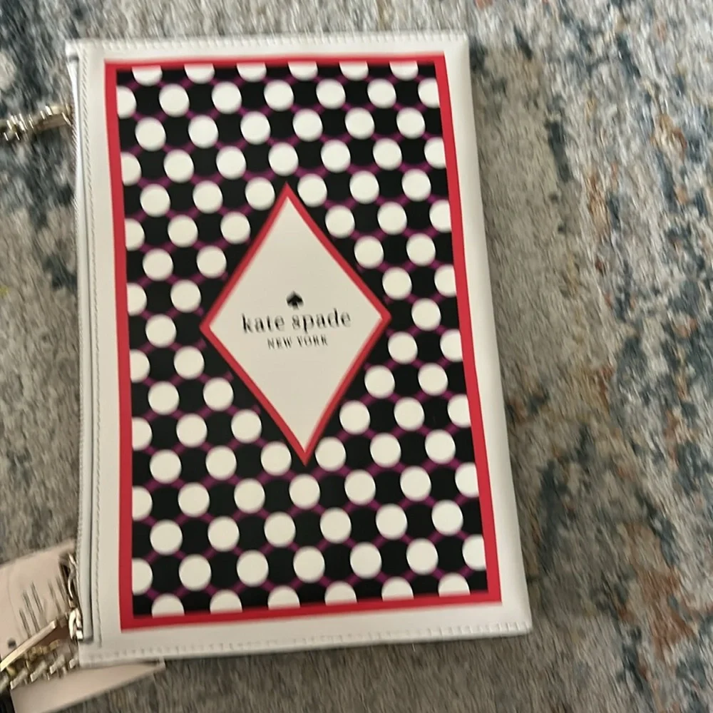 Kate Spade rare Crossbody bag 9 x 6 lucky draw white with orange black&purple - Picture 9 of 9